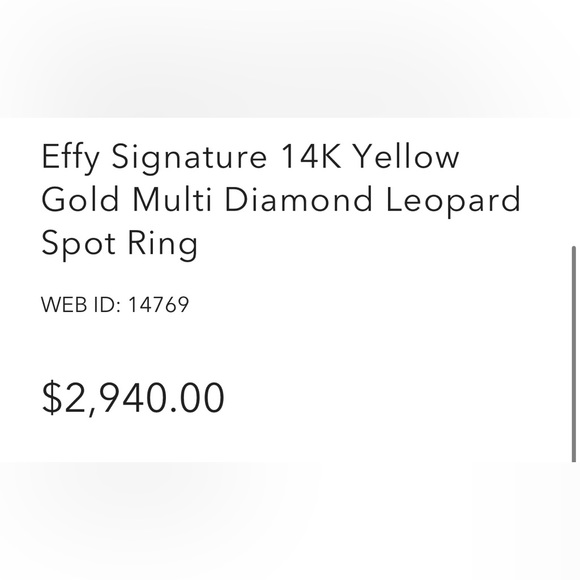 Effy Signature 14K Yellow Gold Multi Diamond Leopard Spot Ring Size 7 with box - Picture 7 of 8